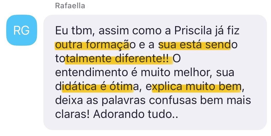 Depoimento de aluna: Rafaella