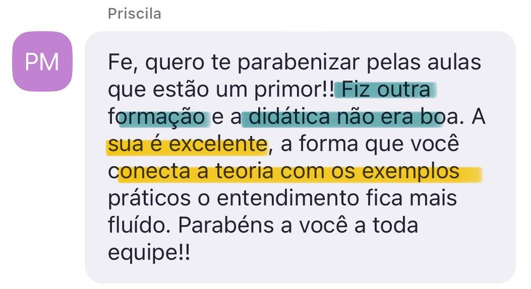 Depoimento de aluna: Priscila