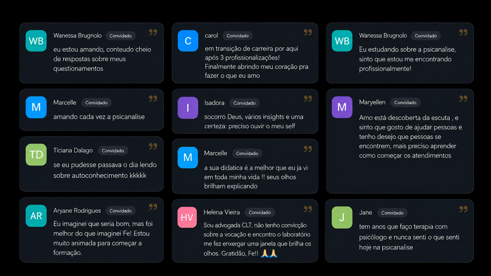 Print real do chat durante as aulas da Jornada Psicanalítica no Zoom